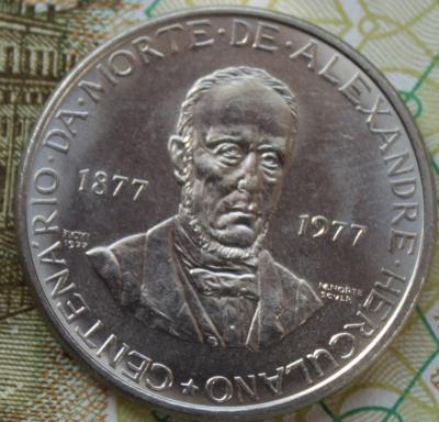 Португалия 5 эскудо 1977г UNC 75.JPG