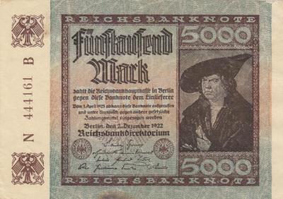 Германия. Веймарская республика. 5000 марок 1922. (130) 1.jpg
