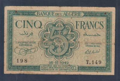 АЛЖИР. 5 франков 1942. (200) 2.jpg