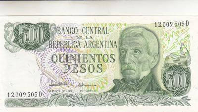 АРГЕНТИНА. 500 песо 1976-83. aUNC. (60) 1.jpg