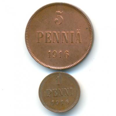 Лот монет 1, 5 пенни 1916 г. Россия-Финляндия  1.jpg