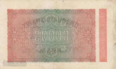ГЕРМАНИЯ. 20.000 марок 1923. Вод. знак - волнистые линии. (100) 2.jpg