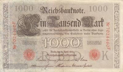 ГЕРМАНИЯ. 1000 марок 1910. (150) 2.jpg
